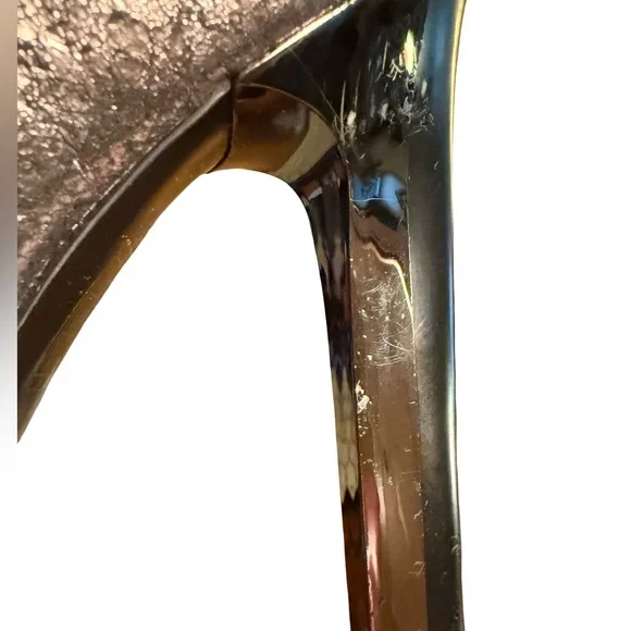 DKNY NWT Sz 9M Stunning Shimmering Leather Gunmetal Stiletto High Heels (SH061) - Picture 10 of 12